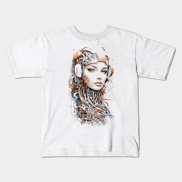 CYBORG LADY Kids T-Shirt by HENZIK